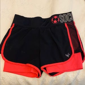 Athletic soccer shorts